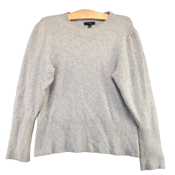 J. Crew Women's Pullover Sweater Gray Medium Long Sleeve Crew Neck Merino Alpaca - Picture 1 of 13
